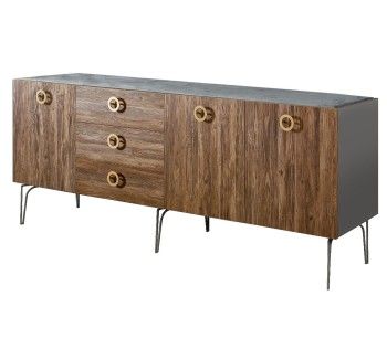 Комод 2.1м Bogemia Wood Fi (Серый) (Novabuk/Золото) БМКМ-5(Wo)