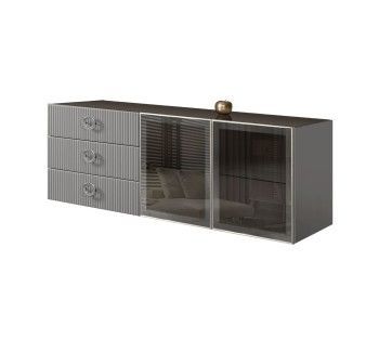 Комод 1.6м Bogemia Fly Fillini (Серый) (Lakobel/Хром) БМКМ-4[5]