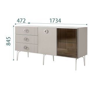 Комод 1.6м Bogemia Fillini (Шелк) (Novabuk/Хром) БМКМ-4(Fi)[5][10]