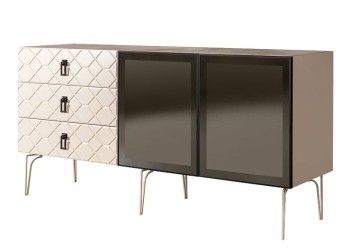 Комод 1.6м Bogemia Farfalle (Слоновая кость) (Novabuk/Черный) БМКМ-4(Fa)[5]