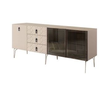 Комод 2.1м Bogemia Farfalle (Ваниль) (Novabuk/Черный) БМКМ-5(Fa)[5][10]