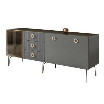 Комод 2.1м Bogemia Fillini (Серый) (Lakobel/Золото) БМКМ-5(Fi)[4]