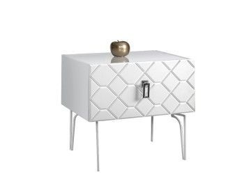 Тумба прикроватная Bogemia Farfalle (Белый) (Lakobel/Хром) БМТП-1(Fa)