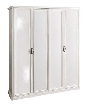 Шкаф Натали 4-дверный (2+2) без зеркал белый глянец