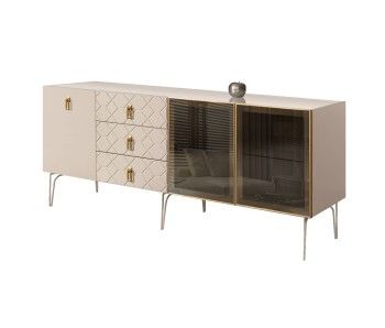 Комод 2.1м Bogemia Farfalle (Ваниль) (Lakobel/Золото) БМКМ-5(Fa)[5][10]