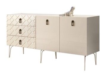 Комод 1.6м Bogemia Farfalle (Слоновая кость) (Lakobel/Черный) БМКМ-4(Fa)