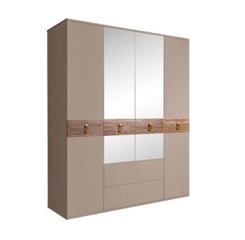 Шкаф 4-х дверный с зеркалами, с ящиками, Bogemia Wood Fa (Мокка/Золото) БМШ1/41(Wo)
