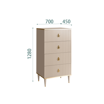 Комод 4 ящика Римини СОЛО (Ваниль/Золото) РМКМ-6(s)