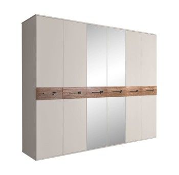 Шкаф 6-ти дв. с зеркалами Bogemia Wood Wo (Шелк/Хром) БМШ1/6(Wo)