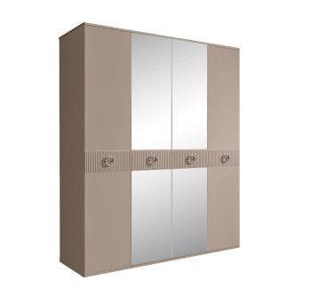 Шкаф 4-х дв. с зеркалами Bogemia Fillini (Мокка/Хром) БМШ1/4(Fi)