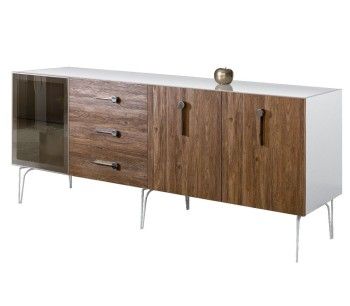 Комод 2.1м Bogemia Wood Wo (Белый) (Lakobel/Хром) БМКМ-5(Wo)[4]