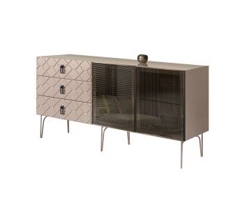 Комод 1.6м Bogemia Farfalle (Мокка) (Lakobel/Черный) БМКМ-4(Fa)[5]