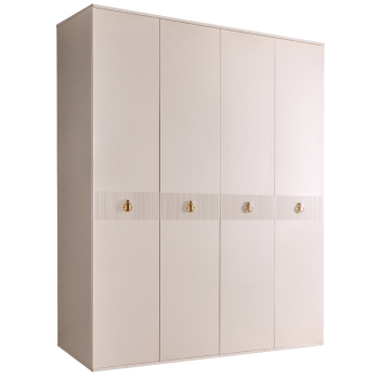 Шкаф 4-х дверный Римини СОЛО (Бежевый/Золото) РМШ2/4(s)