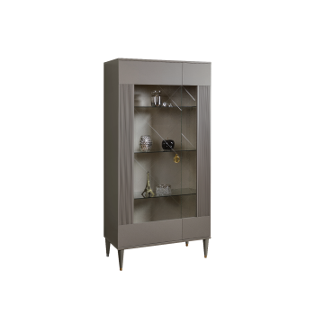 Витрина 2-ств. Римини СОЛО (Серый/Золото) (Левая) РМВ2-2С(s)