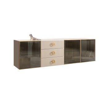 Комод 2.1м Bogemia Fly Fi (Слоновая кость) (Lakobel/Золото) БМКМ-5[5]