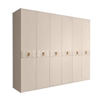 Шкаф 6-ти дв. Bogemia Farfalle (Ваниль/Золото) БМШ2/6(Fa)
