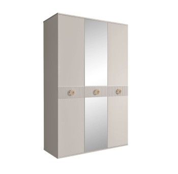 Шкаф 3-х дверный с зеркалом Bogemia Fillini (Шелк/Золото) БМШ1/3(Fi)