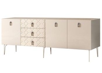 Комод 2.1м Bogemia Farfalle (Слоновая кость) (Novabuk/Хром) БМКМ-5(Fa)