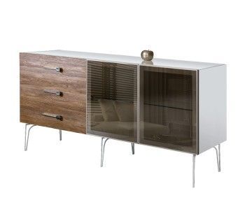 Комод 1.6м Bogemia Wood Wo (Белый) (Lakobel/Хром) БМКМ-4(Wo)[5]