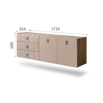 Комод 1.6м Bogemia Woodline Fly Fa (Мокка) (Novabuk/Хром) БМКМ-4