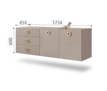 Комод 1.6м Bogemia Fly Fillini (Мокка) (Lakobel/Золото) БМКМ-4