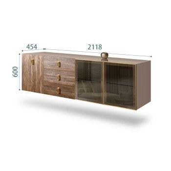 Комод 2.1м Bogemia Fly Wood Fa (Мокка) (Lakobel/Золото) БМКМ-5[5][10]