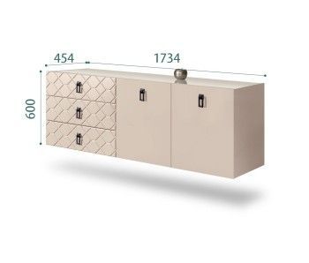 Комод 1.6м Bogemia Fly Farfalle (Ваниль) (Lakobel/Черный) БМКМ-4