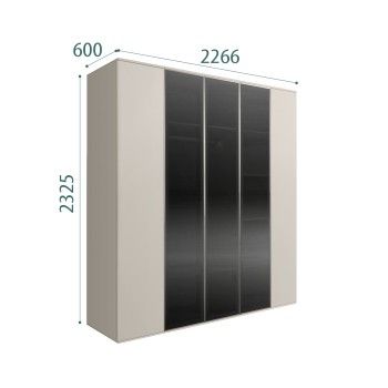 Шкаф 5-ти дв. Bogemia Air (Шелк/Серебро) БМШ2/5(3)