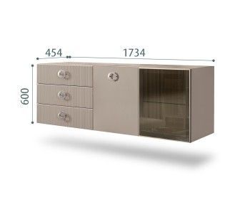 Комод 1.6м Bogemia Fly Fillini (Мокка) (Novabuk/Хром) БМКМ-4[5][10]