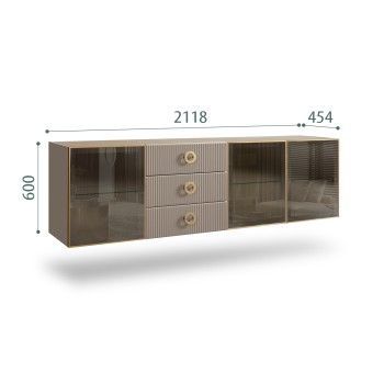 Комод 2.1м Bogemia Fly Fi (Мокка) (Novabuk/Золото) БМКМ-5[5]