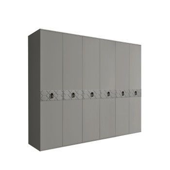 Шкаф 6-ти дв. Bogemia Farfalle (Серый/Хром) БМШ2/6(Fa)