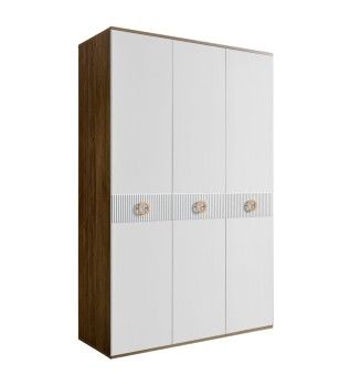 Шкаф 3-х дверный Bogemia Woodline Fi (Белый/Золото) БМШ2/3