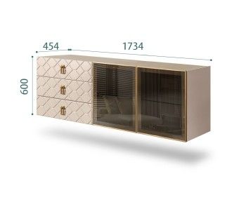 Комод 1.6м Bogemia Fly Farfalle (Ваниль) (Novabuk/Золото) БМКМ-4[5]