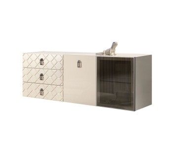 Комод 1.6м Bogemia Fly Farfalle (Слоновая кость) (Lakobel/Хром) БМКМ-4[5][10]