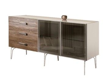 Комод 1.6м Bogemia Wood Wo (Слоновая кость) (Lakobel/Хром) БМКМ-4(Wo)[5]