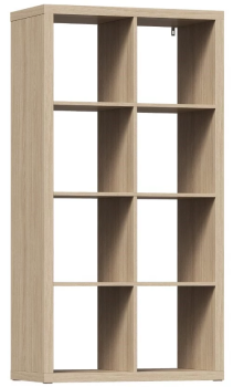КАЛЛАКС / ФОРА Стеллаж ИКЕА / IKEA 8, прямоуголной формы с двумя рядами ячеек, тамбурат, дуб беленый