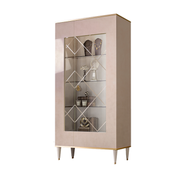 Витрина 2-ств. Римини (Латте/Золото) (Левая) РМВ2-2С