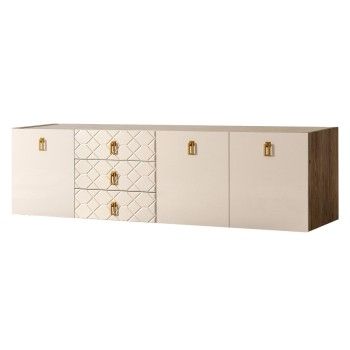 Комод 2.1м Bogemia Woodline Fly Fa (Слоновая кость) (Novabuk/Золото) БМКМ-5