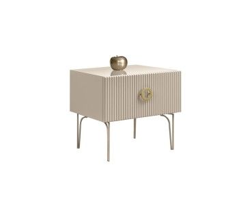 Тумба прикроватная Bogemia Fillini (Ваниль) (Lakobel/Золото) БМТП-1(Fi)