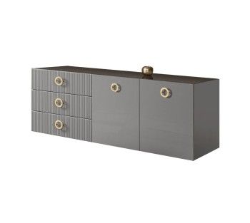 Комод 1.6м Bogemia Fly Fillini (Серый) (Lakobel/Золото) БМКМ-4