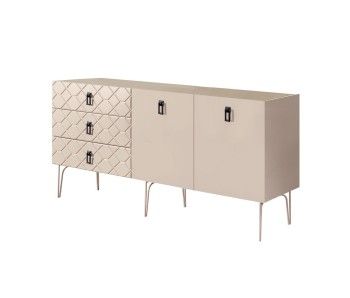 Комод 1.6м Bogemia Farfalle (Ваниль) (Novabuk/Черный) БМКМ-4(Fa)