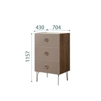 Комод Bogemia Woodline Fi (Мокка) (Novabuk/Хром) БМКМ-1