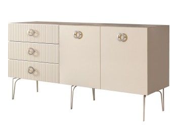 Комод 1.6м Bogemia Fillini (Слоновая кость) (Novabuk/Хром) БМКМ-4(Fi)