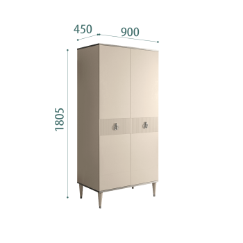 Шкаф-пенал Римини СОЛО (Ваниль/Серебро) РМП-2(s)