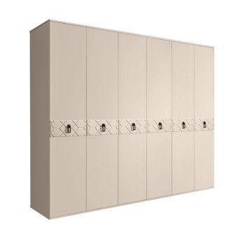 Шкаф 6-ти дв. Bogemia Farfalle (Ваниль/Черный) БМШ2/6(Fa)