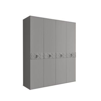 Шкаф 4-х дв. Bogemia Farfalle (Серый/Хром) БМШ2/4(Fa)