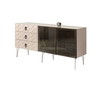 Комод 1.6м Bogemia Farfalle (Ваниль) (Lakobel/Черный) БМКМ-4(Fa)[5]