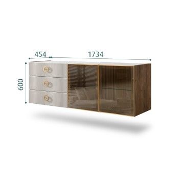 Комод 1.6м Bogemia Woodline Fly Fi (Шелк) (Novabuk/Золото) БМКМ-4[5]