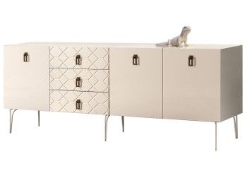 Комод 2.1м Bogemia Farfalle (Слоновая кость) (Lakobel/Черный) БМКМ-5(Fa)