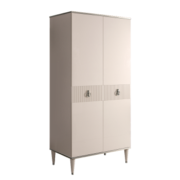 Шкаф-пенал Римини СОЛО (Слоновая кость/Серебро) РМП-2(s)